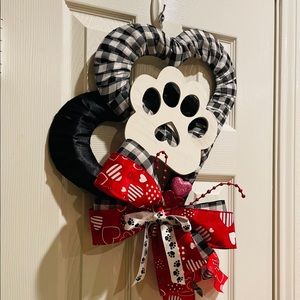 Puppy Love 2 hearts wreath